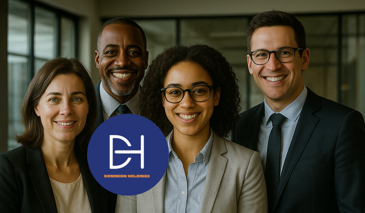 Diverse professionals unlocking psychometric test tips in a modern Johannesburg office with colorful charts and Dominion Psych & Wellness branding.